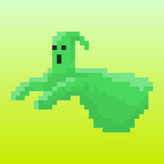 Pixel character ghost for games and applications