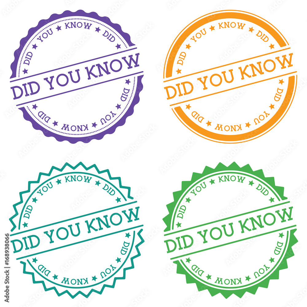 Poster did you know badge isolated on white background. flat style round label with text. circular emblem v