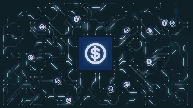 Finance concept: The interconnection of currencies and markets.
