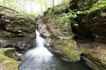 Waterfall in Pocono Mountains in Pennsylvania at Ricketts Glen