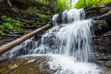 Waterfall in Pocono Mountains in Pennsylvania at Ricketts Glen