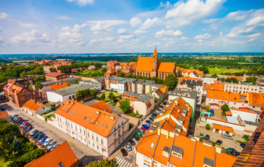 Aerial view. Old town in Chelmno, Poland