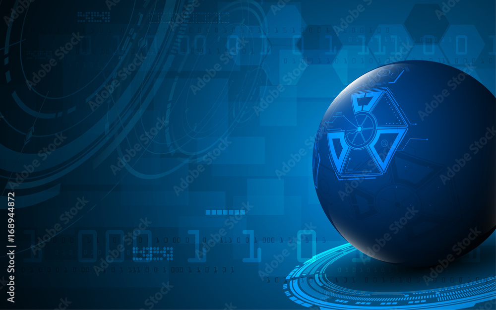 Poster abstract hexagon cyber tech computing design concept background