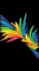 Abstract multicolor splash on black