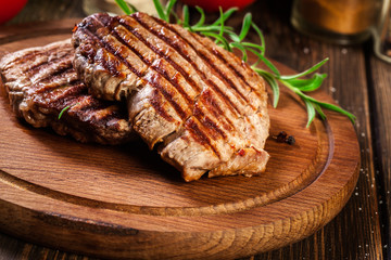 Succulent portions of grilled fillet mignon served with rosemary