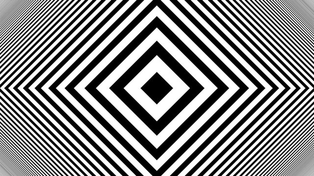Hypnotic Rhythmic Movement Black And White stripes. 3d rendered