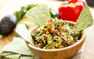 Mexican salad with garlic sauce