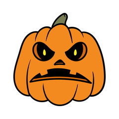 Cartoon Angry Pumpkin