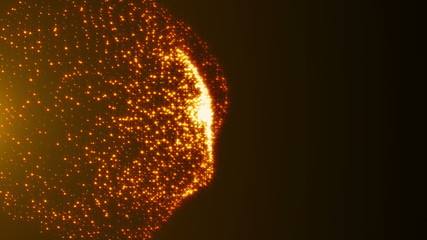 Fototapeta premium Abstract background with golden glittering particles. 3d rendering