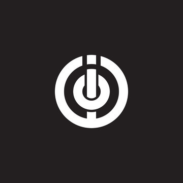 Initial lowercase letter logo io, oi, monogram rounded shape, white color on black background