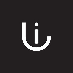 Initial lowercase letter logo li, il, i inside l, monogram rounded shape, white color on black background

 - obrazy, fototapety, plakaty