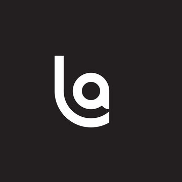 Initial lowercase letter logo la, al, a inside l, monogram rounded shape, white color on black background

