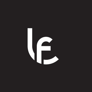 Initial lowercase letter logo lf, fl, f inside l, monogram rounded shape, white color on black background

