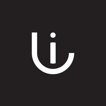 Initial lowercase letter logo li, il, i inside l, monogram rounded shape, white color on black background

