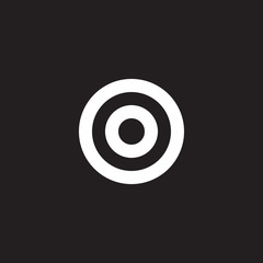 Initial lowercase letter logo oo, o inside o, monogram rounded shape, white color on black background