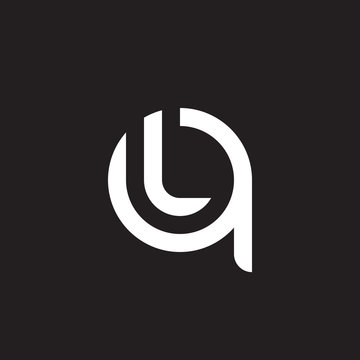 Initial lowercase letter logo ql, lq, l inside q, monogram rounded shape, white color on black background