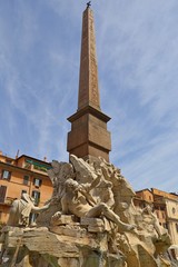 Fototapeta na wymiar Fontana dei Quattro Fiumi centre Rome, Italy.