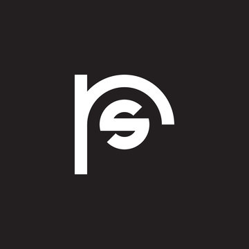 Initial lowercase letter logo rs, sr, s inside r, monogram rounded shape, white color on black background