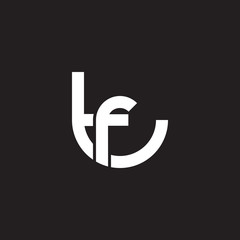 Initial lowercase letter logo tf, ft, f inside t, monogram rounded shape, white color on black background