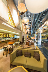 Restaurant interior in the night