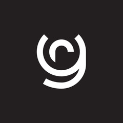 Initial lowercase letter logo yr, ry, r inside y, monogram rounded shape, white color on black background


