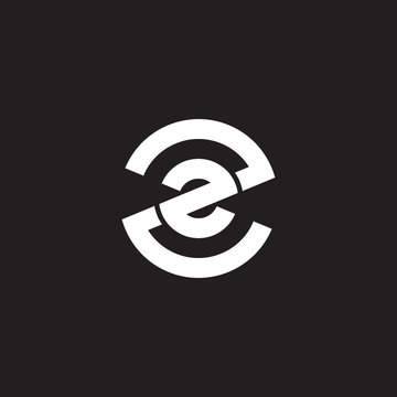 Initial lowercase letter logo zz, z inside z, monogram rounded shape, white color on black background

