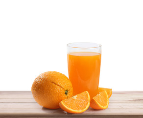 orange  on white wooden table