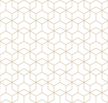 seamless geometric line grid vector cubes pattern