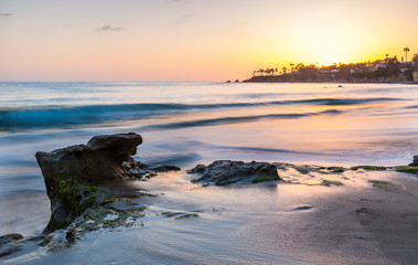 Hazy sunset at Laguna Beach