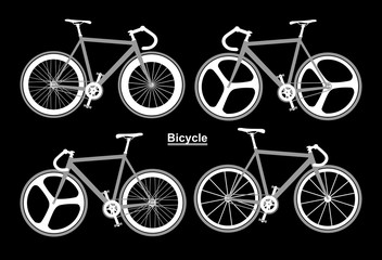 bicycle sport black white