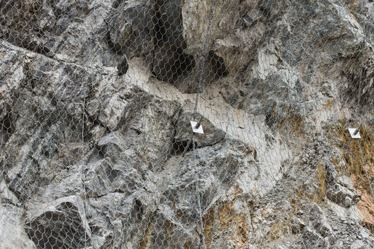 landslide protection with Steel nets or wire meshes and Soil Nails technic