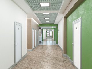 Public interior  3D rendering.