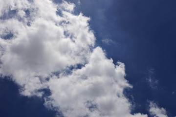 Obraz premium Blue sky and white cloud, make this world so bright. Look like cotton flow in the air.