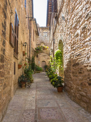 Spello, Italy. The palaces and tourist attractions of the medieval village