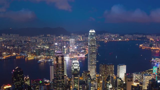 Timelapse of Hong Kong city at night