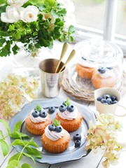 ブルーベリーケーキでティータイム