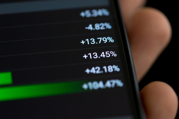 Stock Exchange Chart on Smart Phone