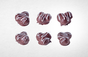 chocolate on white background