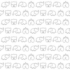 baby elephants. vector seamless pattern