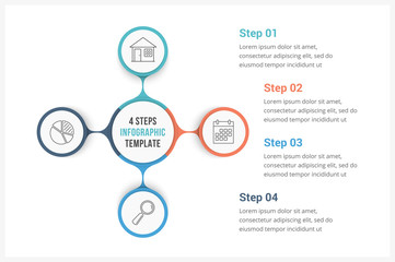 Circle Infographics Template with Four Elements