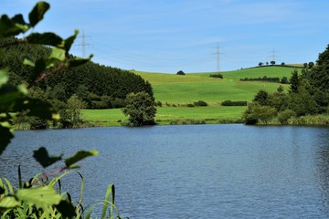 Eifel Germany, See mit Landschaft