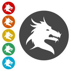 Dragon mascot icons set - Illustration 