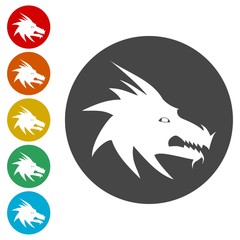 Dragon mascot icons set - Illustration 