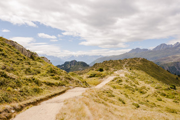 Riederalp, Moosfluh, Hohfluh, Höhenweg, Wanderweg, Riederfurka, Aletsch, Aletschgletscher, Wallis, Walliser Berge, Alpen, Herbst, Schweiz