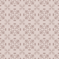 Floral seamless pattern. Brown abstract background