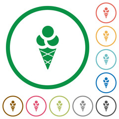 Ice cream flat icons with outlines