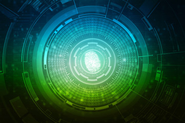 Fingerprint Scanning Technology Concept 2d Illustration