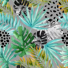 Poster Hand getekend abstracte tropische zomer achtergrond © Tanya Syrytsyna