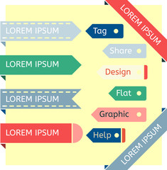  illustration of flat elements kid. set of various elements used for User Interface projects.