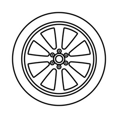 Car wheel black color icon .